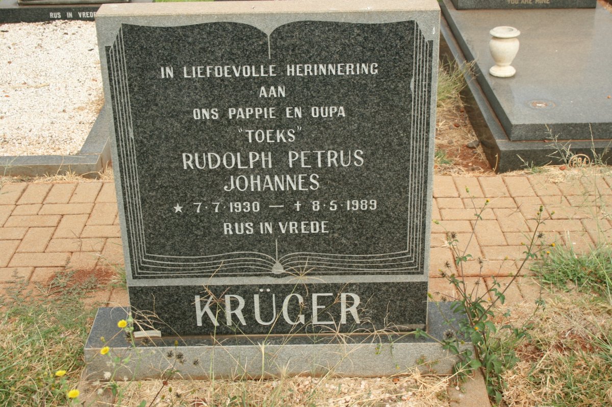 KRUGER Rudolph Petrus Johannes 1930-1989
