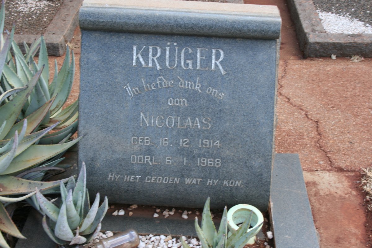 KRÜGER Nicolaas 1914-1968