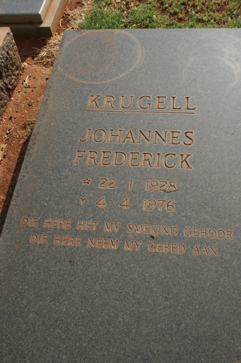 KRUGELL Johannes Frederick 1928-1976