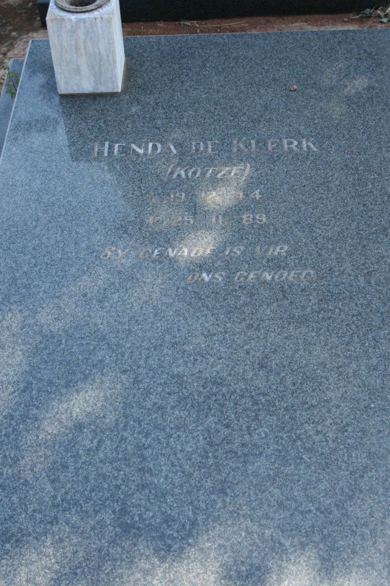 KLERK Henda, de nee KOTZÉ 1914-1989