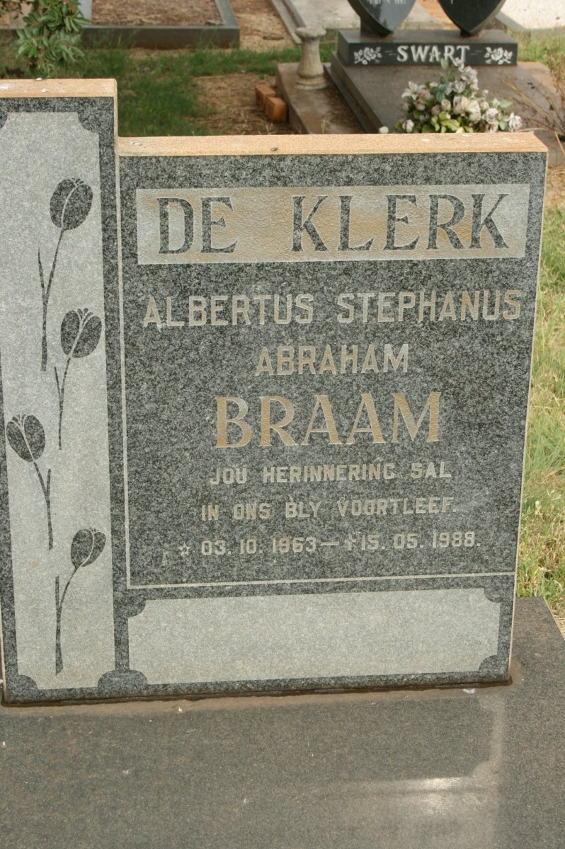 KLERK Albertus Stephanus Abraham, de 1963-1988