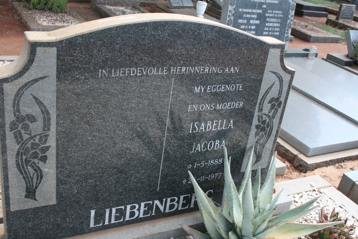 LIEBENBERG Isabella Jacoba 1888-1977