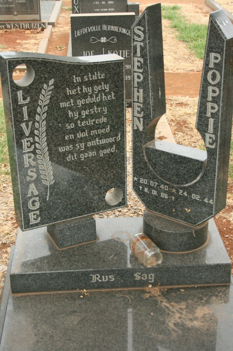 LIVERSAGE Stephen 1940-1988 &amp; Poppie 1944-