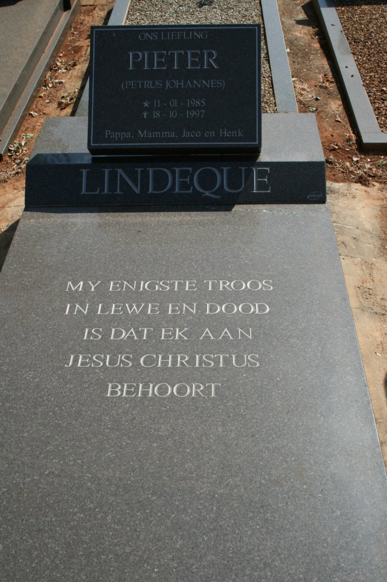 LINDEQUE Petrus Johannes 1985-1997