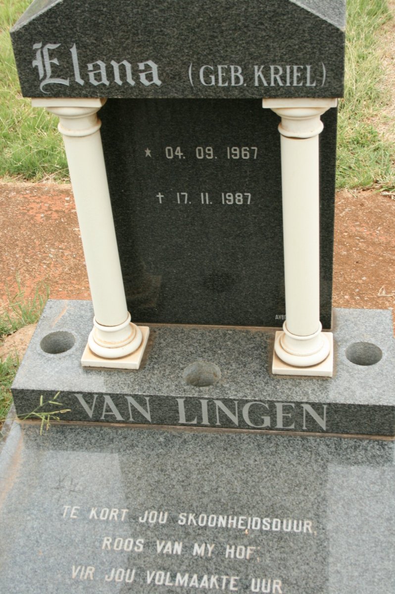LINGEN Elana, van nee KRIEL 1967-1987