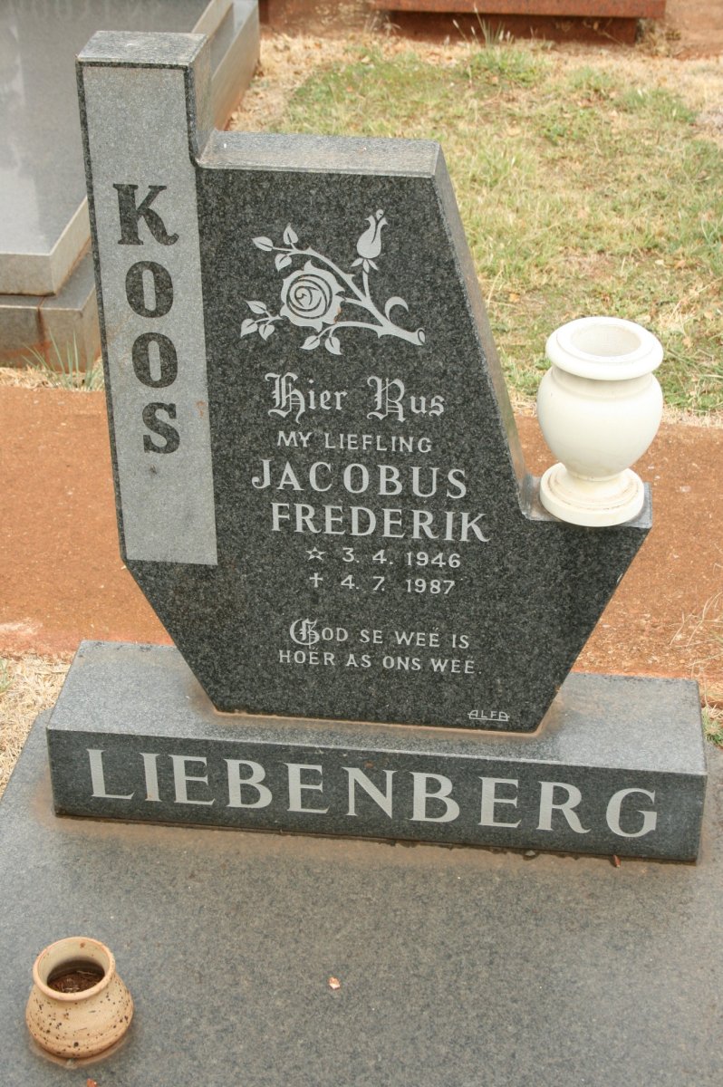 LIEBENBERG Jacobus Frederik 1946-1987