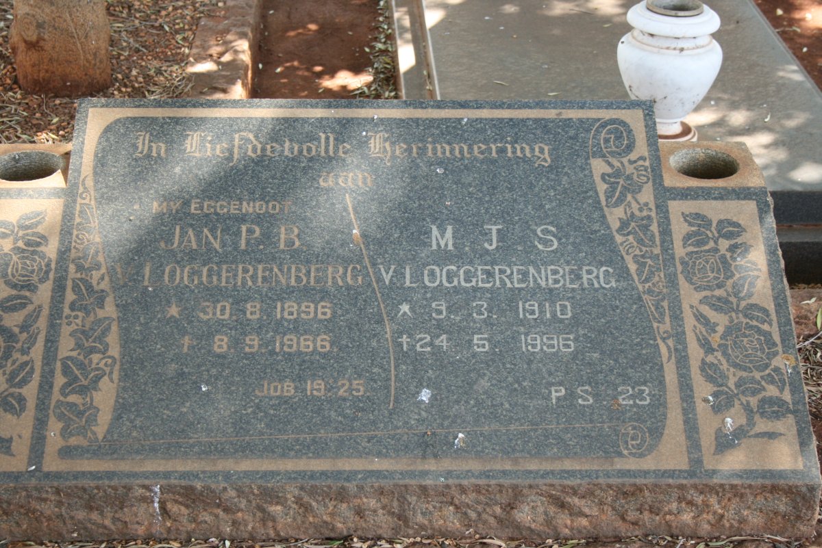 LOGGERENBERG Jan P.B., v. 1896-1966 &amp; M.J.S. 1910-1996
