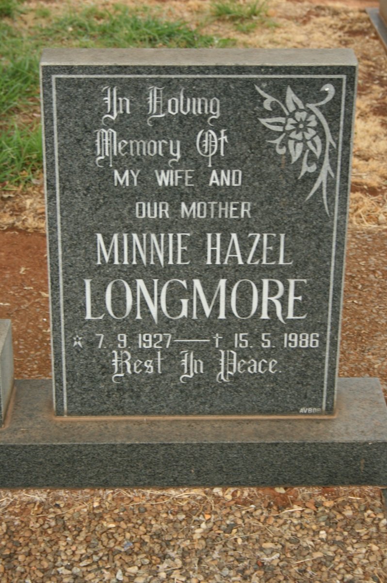 LONGMORE Minnie Hazel 1927-1986