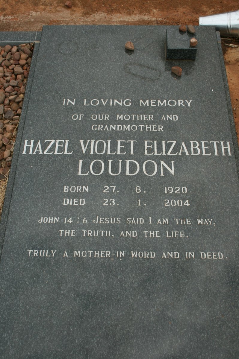 LOUDON Hazel Violet Elizabeth 1920-2004
