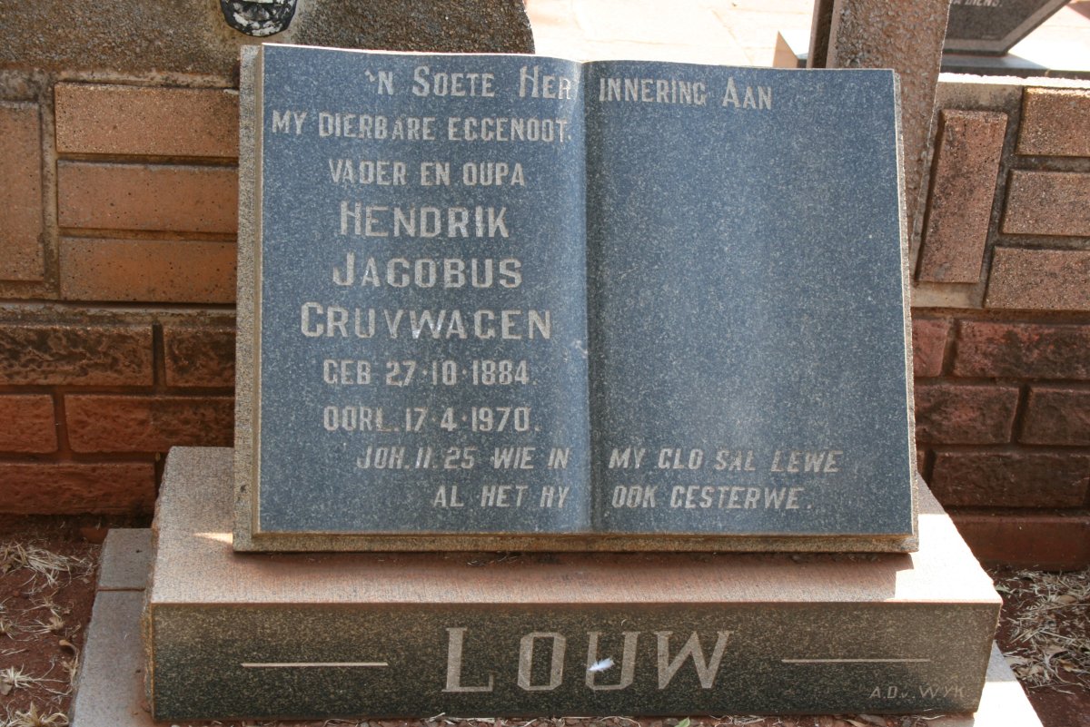 LOUW Hendrik Jacobus Cruywagen 1884-1970