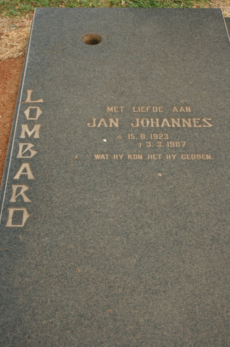 LOMBARD Jan Johannes 1923-1987