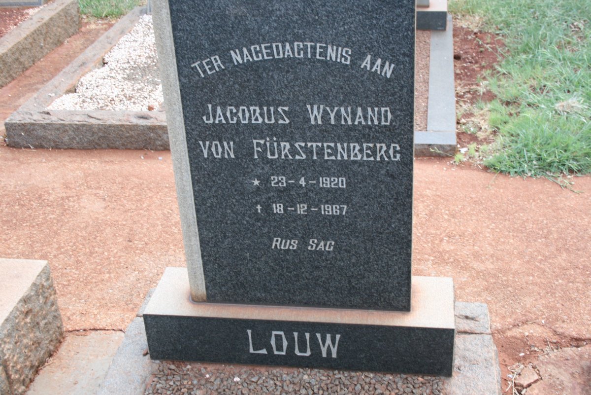 LOUW Jacobus Wynand von Fürstenburg 1920-1967