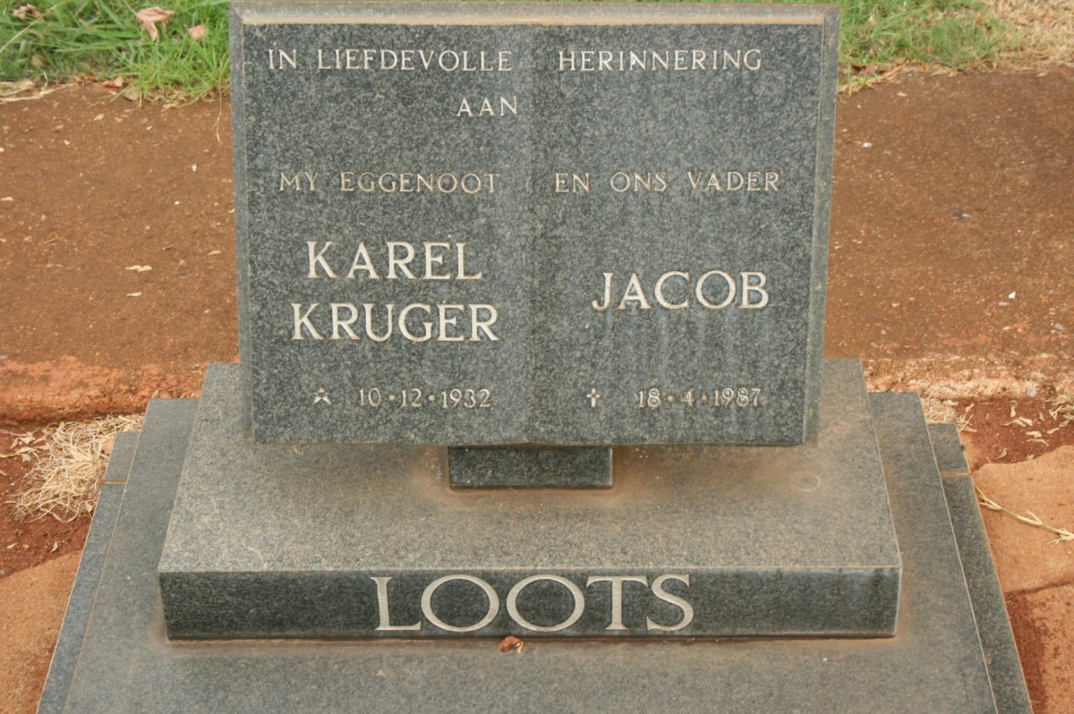 LOOTS Karel Kruger Jacob 1932-1987