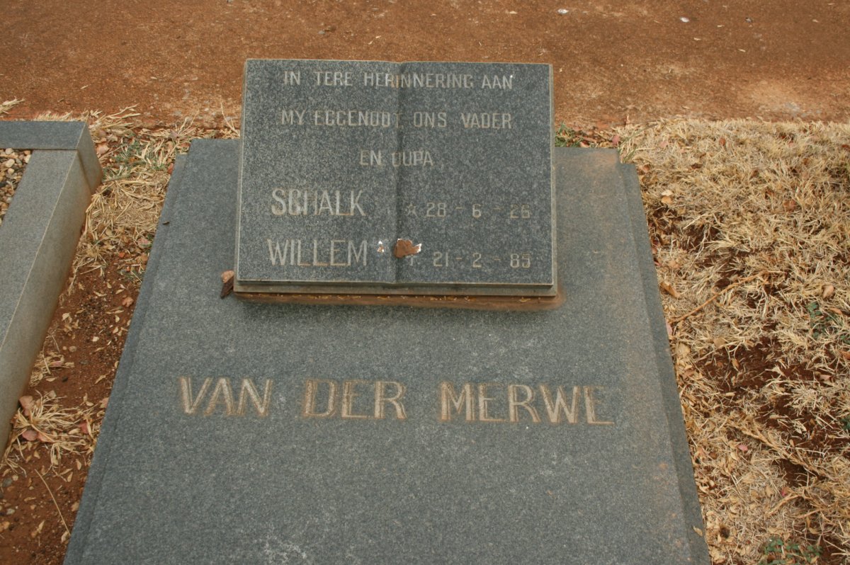 MERWE Schalk Willem, van der 1926-1985