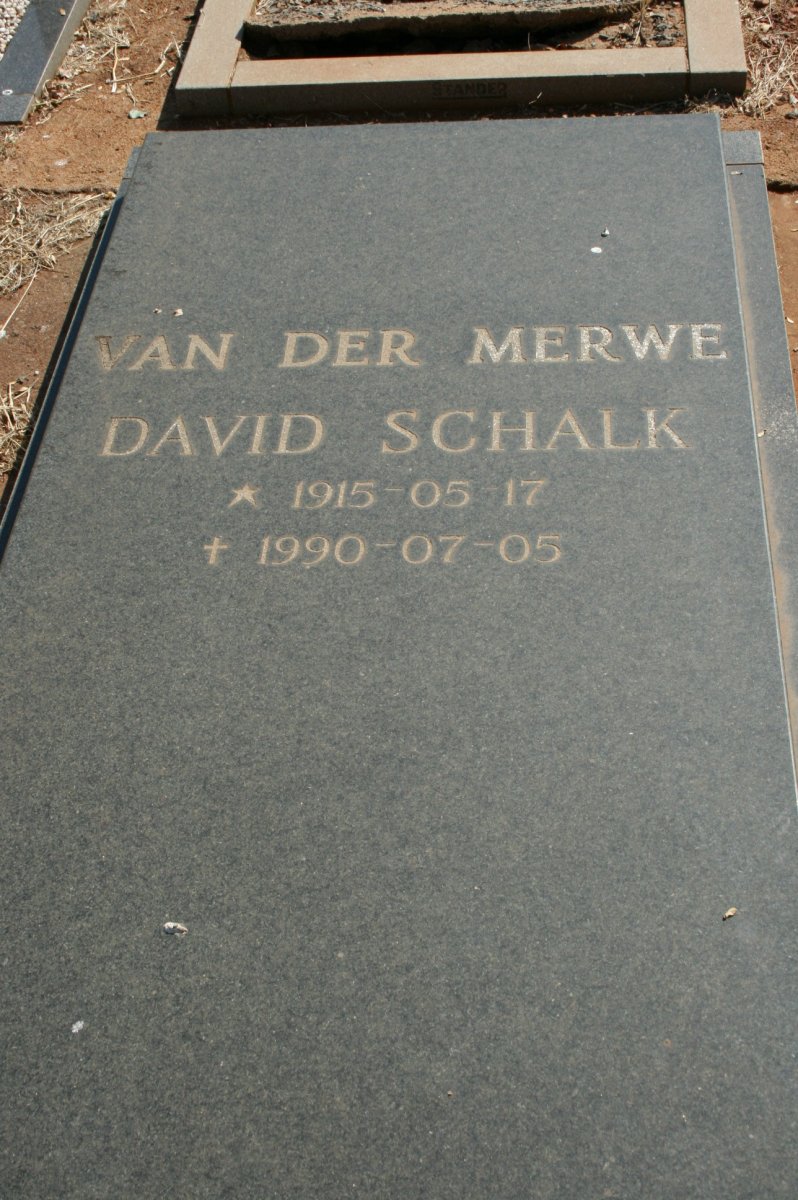 MERWE David Schalk, van der 1915-1990