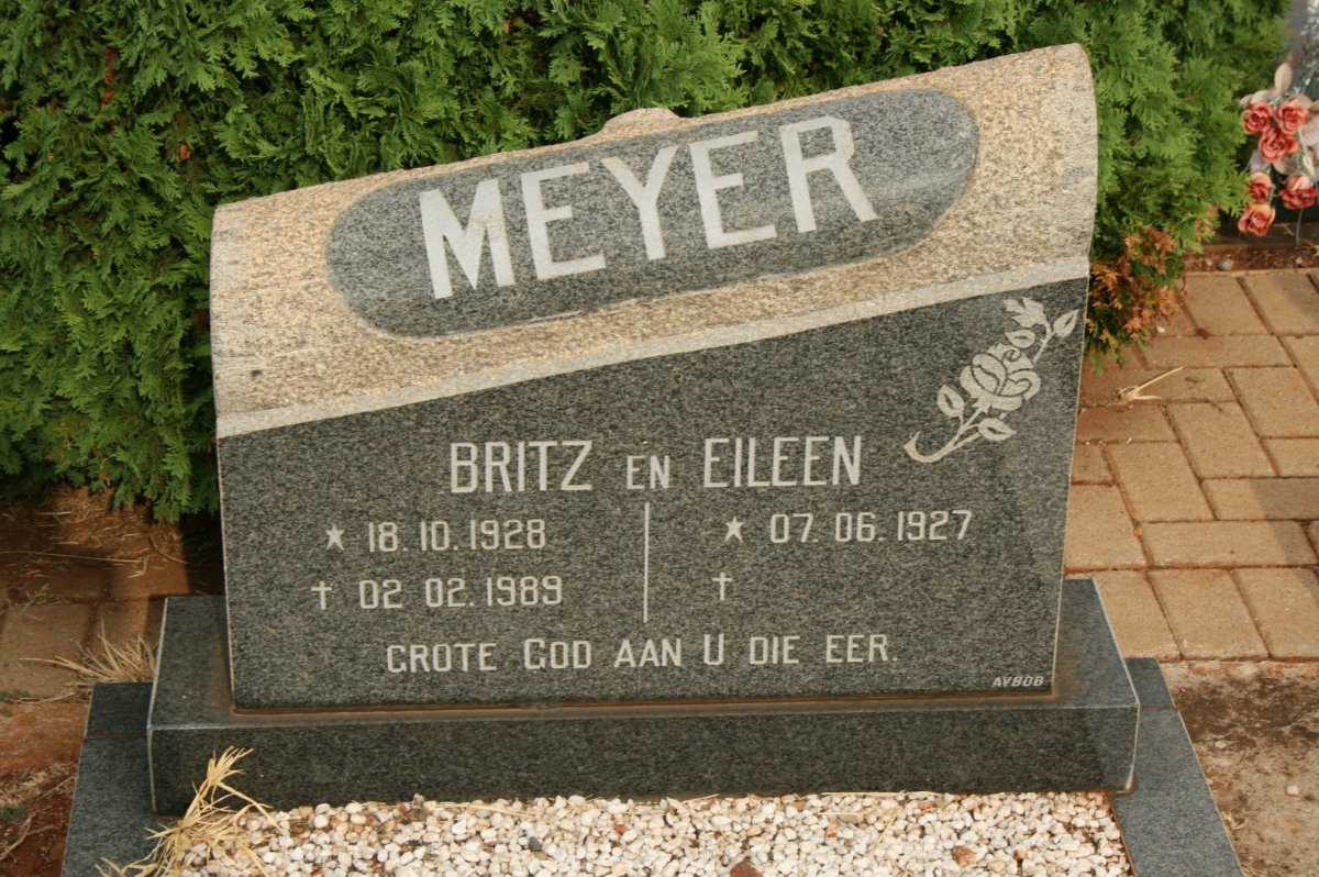 MEYER Britz 1928-1989 &amp; Eileen 1927-