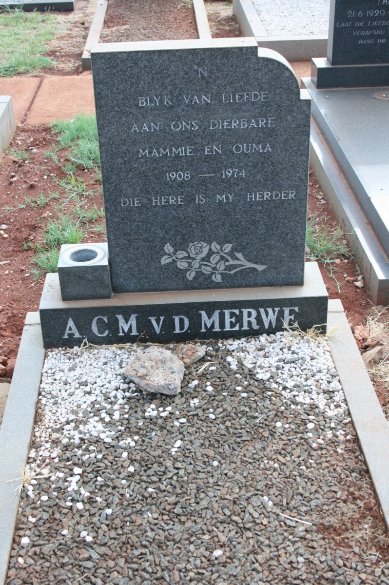 MERWE A.C.M., v.d. 1908-1974