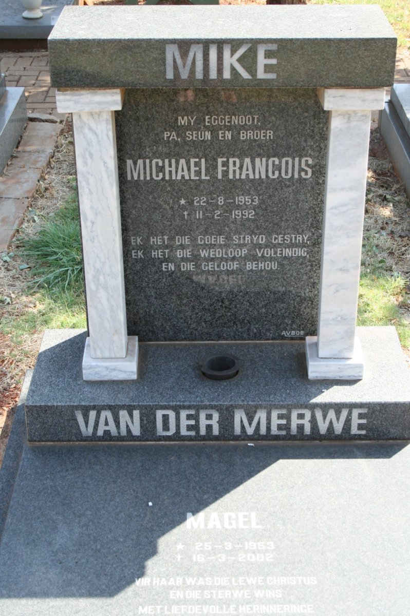 MERWE Michael Francois, van der 1953-1992