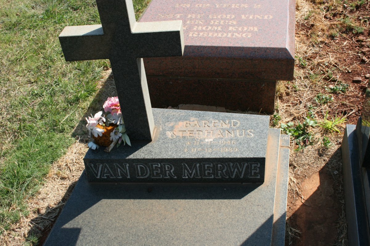 MERWE Barend Stephanus, van der 1946-1989