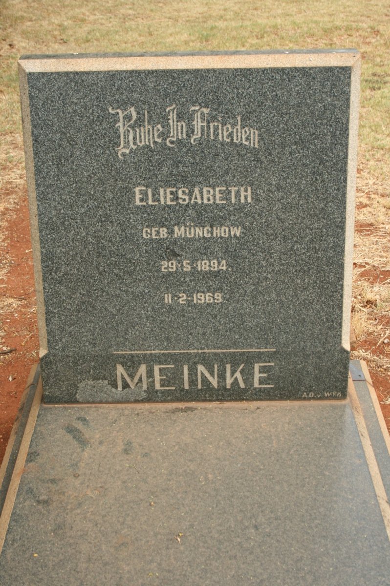 MEINKE Eliesabeth nee MÜNCHOW 1894-1969