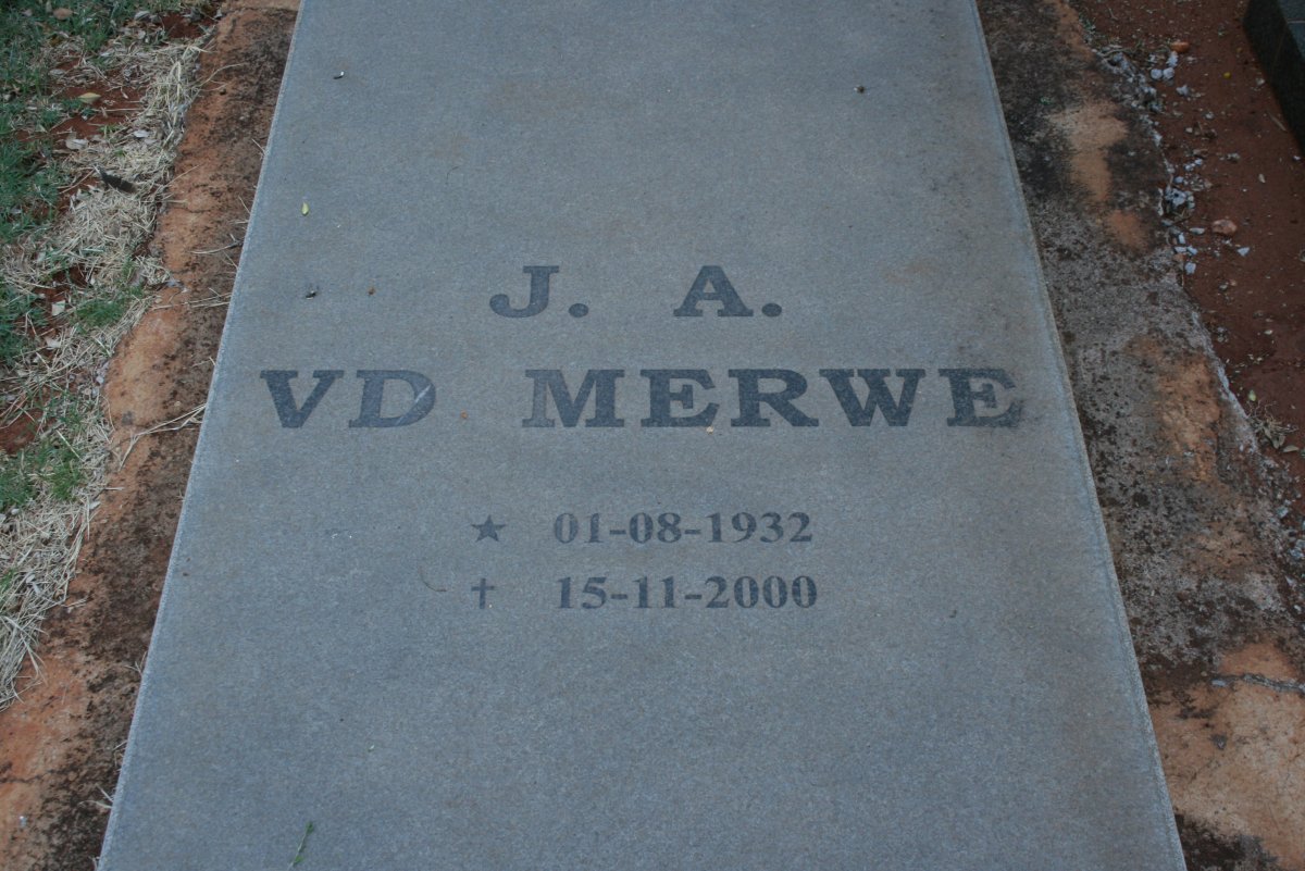 MERWE J.A., v.d. 1932-2000