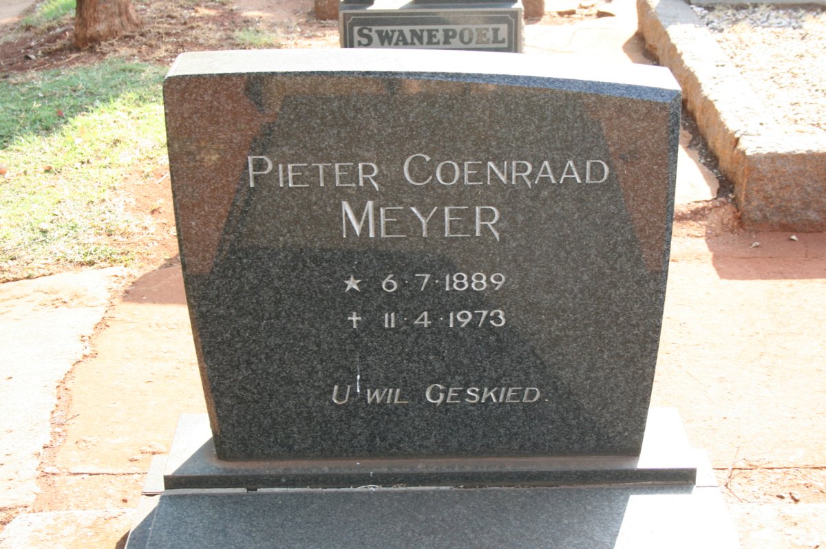 MEYER Pieter Coenraad 1889-1973