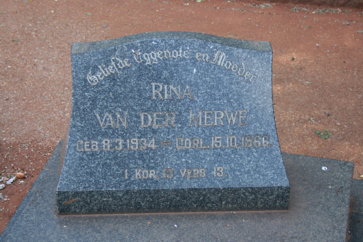 MERWE Rina, van der 1934-1966
