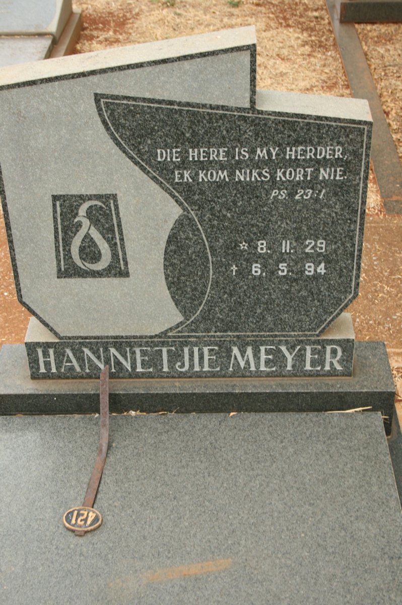 MEYER Hannetjie 1929-1994