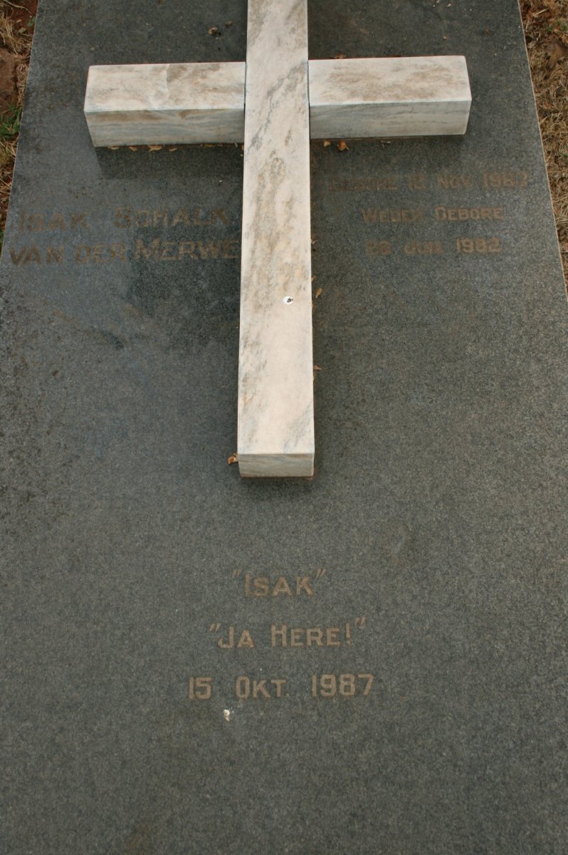 MERWE Isak Schalk, van der 1982-1987