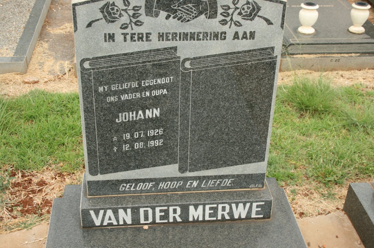 MERWE Johann, van der 1926-1992