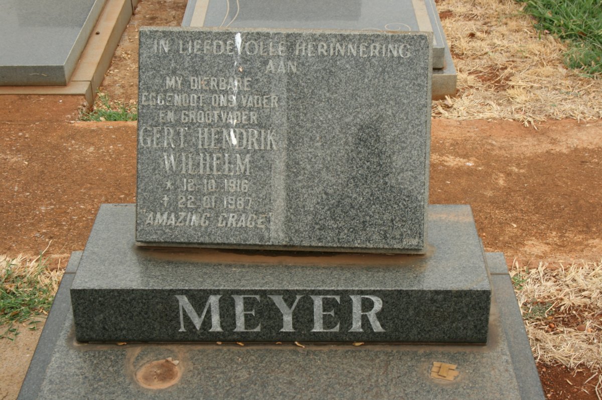 MEYER Gert Hendrik Wilhelm 1916-1987