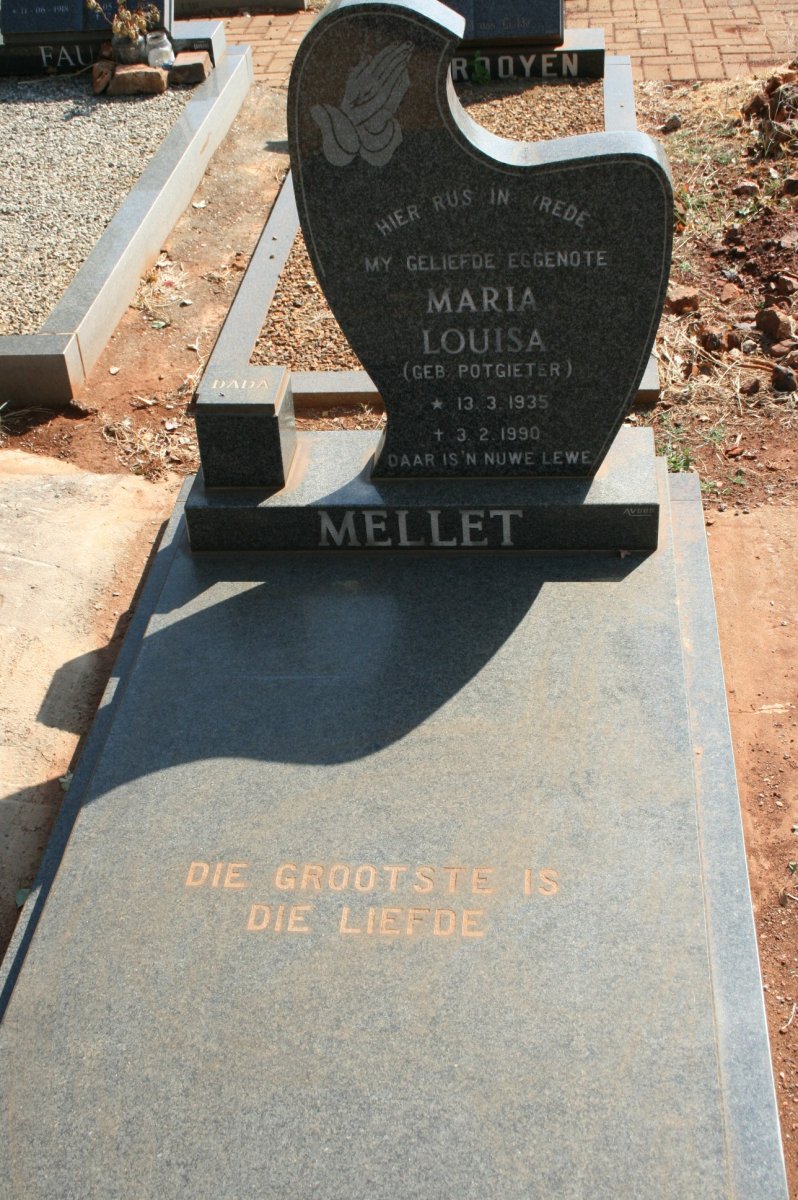 MELLET Maria Louisa nee POTGIETER 1935-1990