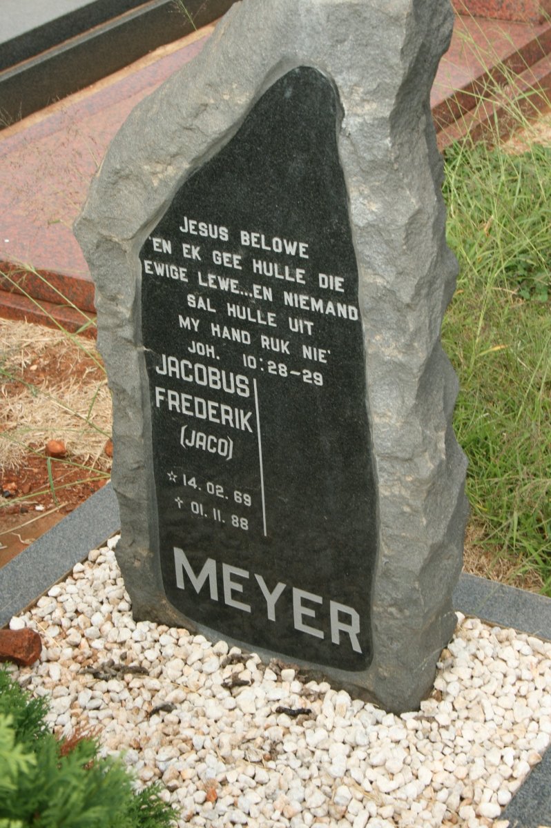 MEYER Jacobus Frederik 1969-1988