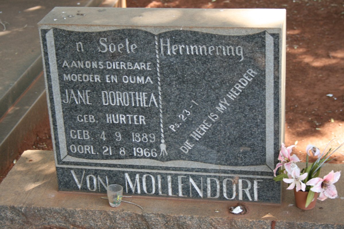 MOLLENDORF Jane Dorothea, von nee HURTER 1889-1966