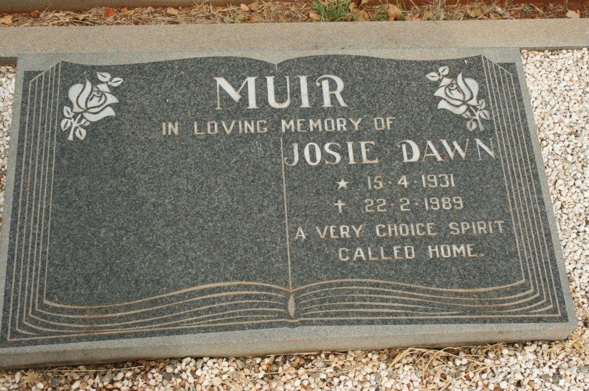 MUIR Josie Dawn 1931-1989