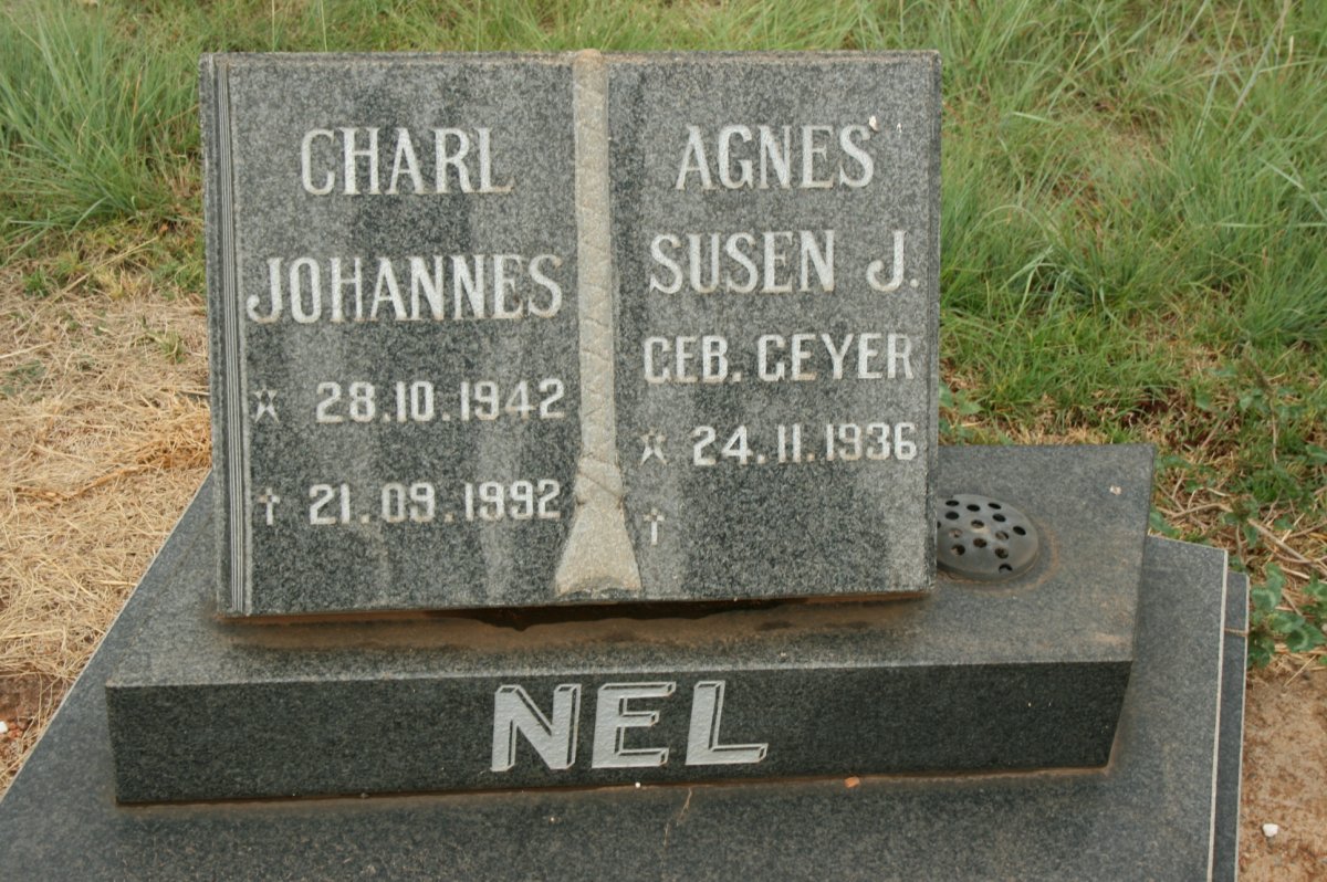 NEL Charl Johannes 1942-1992 &amp; Agnes Susen J. GEYER 1936