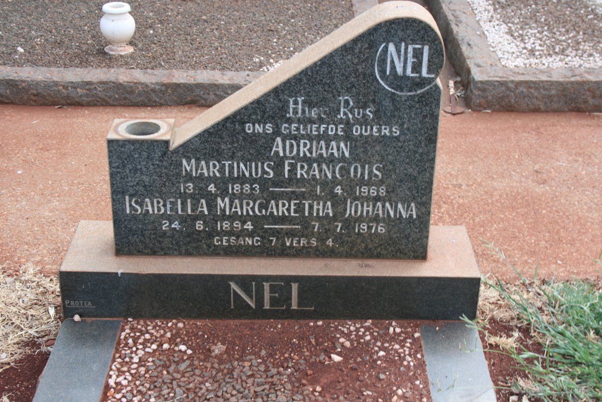NEL Adriaan Martinus Francois  1883-1968 &amp; Isabella Margaretha Johanna 1894-1976