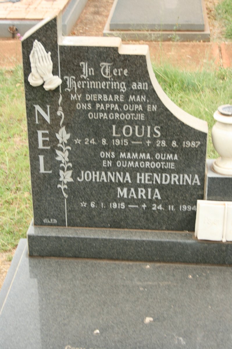 NEL Louis 1915-1987 &amp; Johanna Hendrina Maria 1915-1994