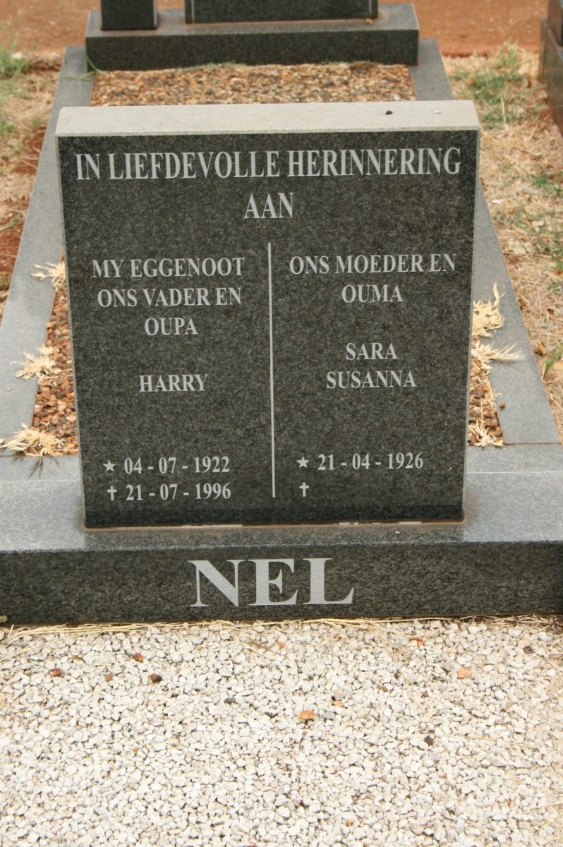 NEL Harry 1922-1996 &amp; Sara Susanna 1926-