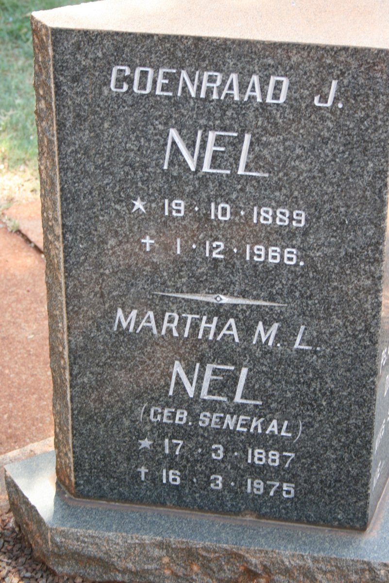 NEL Coenraad J. 1889-1966 &amp; Martha M.L. SENEKAL 1887-1975