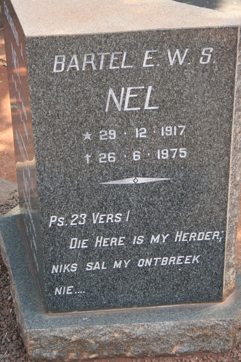 NEL Bartel E.W.S. 1917-1975