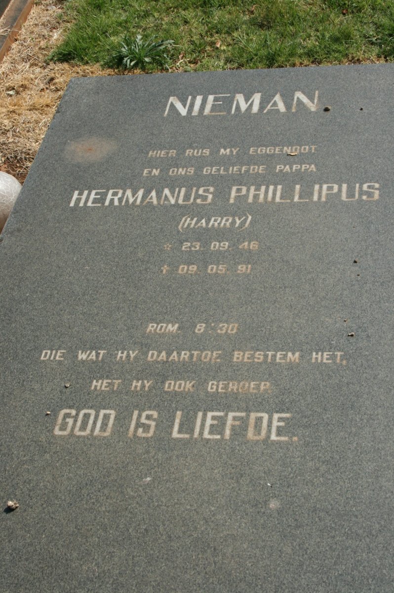 NIEMAN Hermanus Phillipus 1946-1991