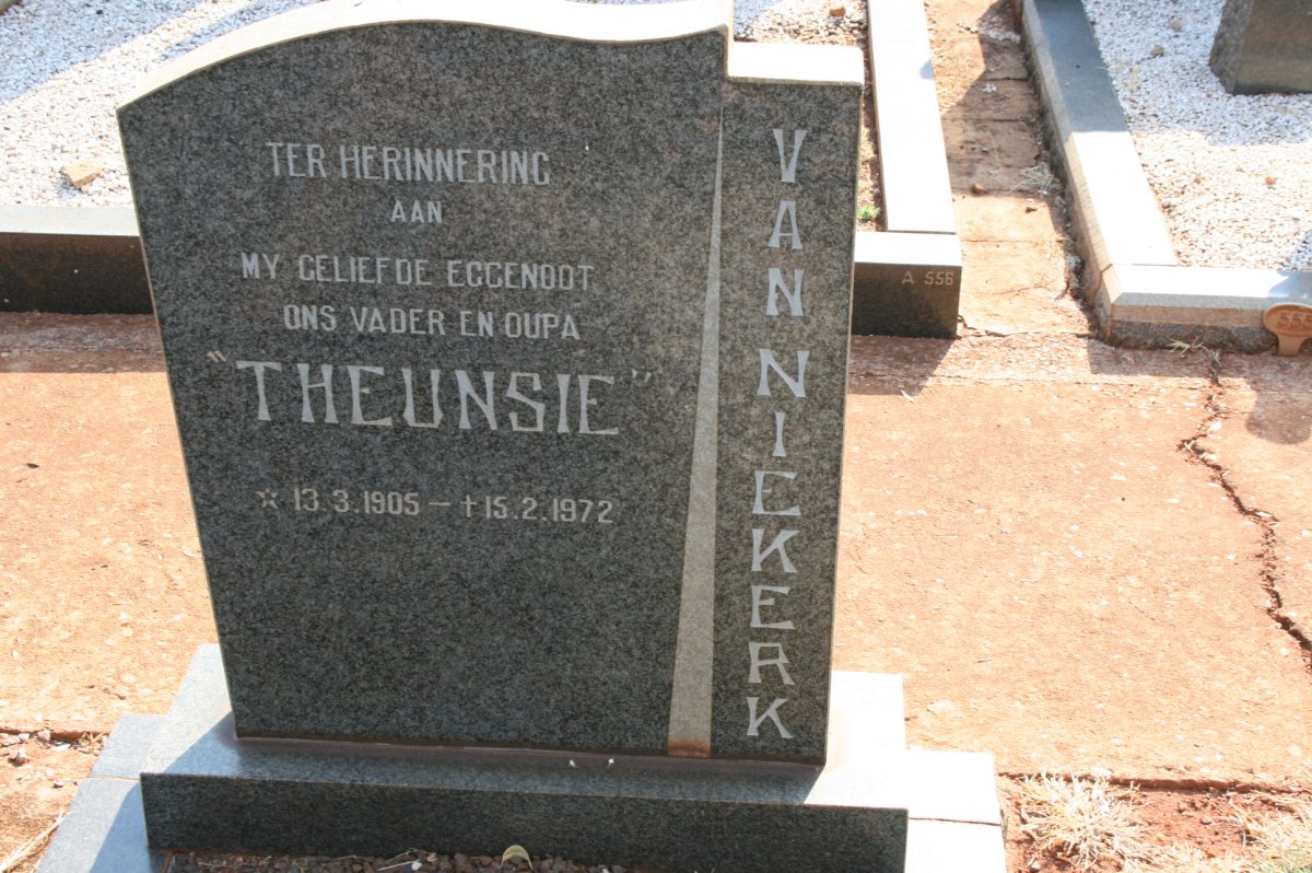 NIEKERK Theunsie, van 1905-1972