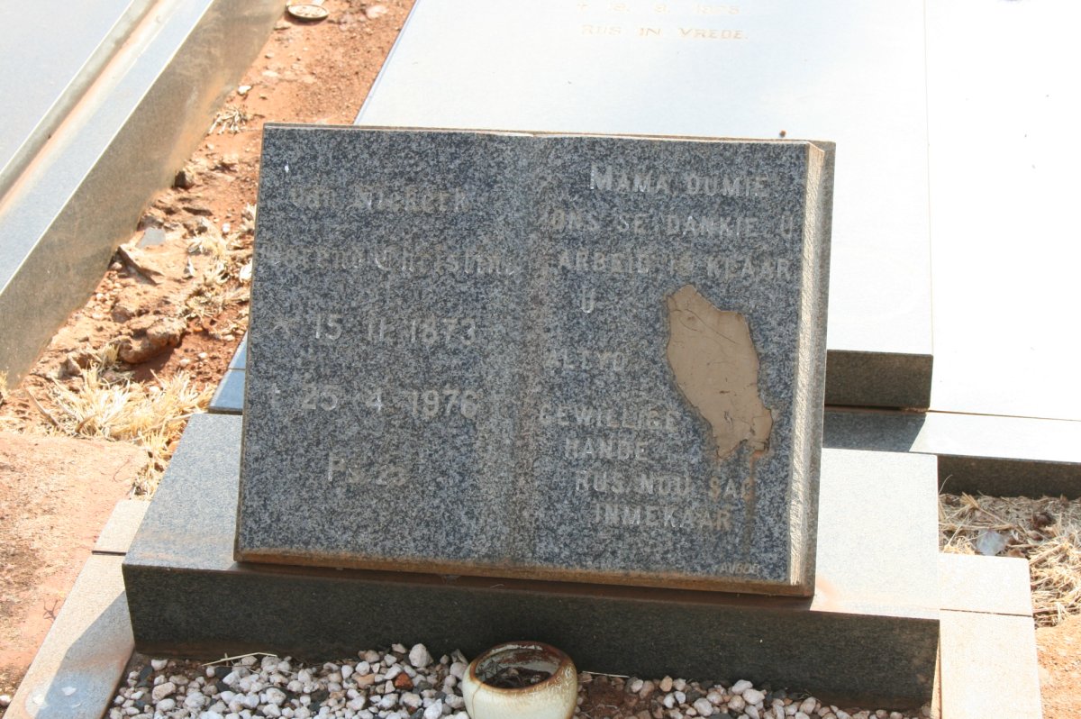 NIEKERK Barend Christine, van 1873-1976