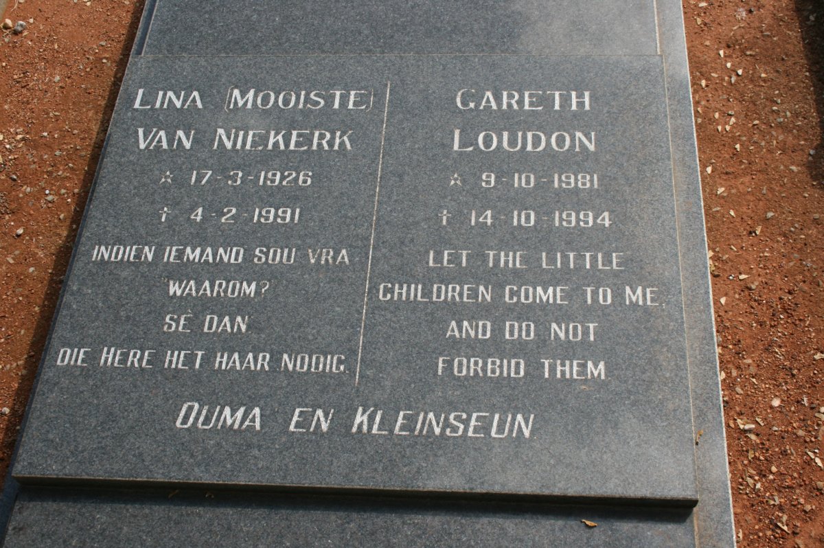 NIEKERK Lina, van 1926-1991 :: LOUDON Gareth 1981-1994