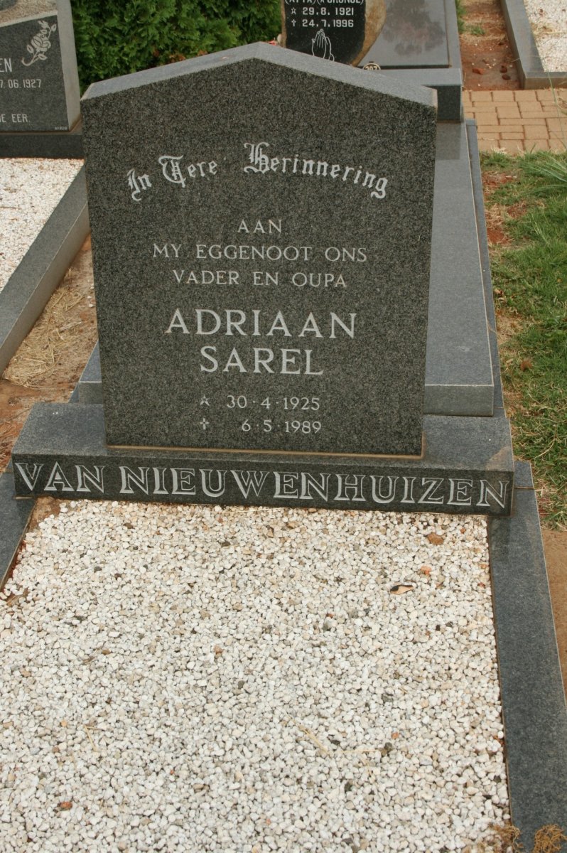 NIEUWENHUIZEN Adrian Sarel, van 1925-1989