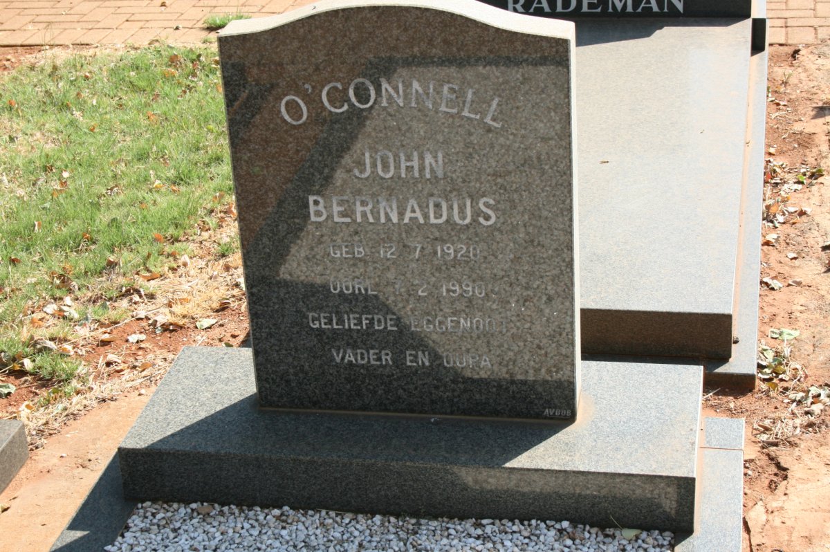 O'CONNELL John Bernardus 1921-1998