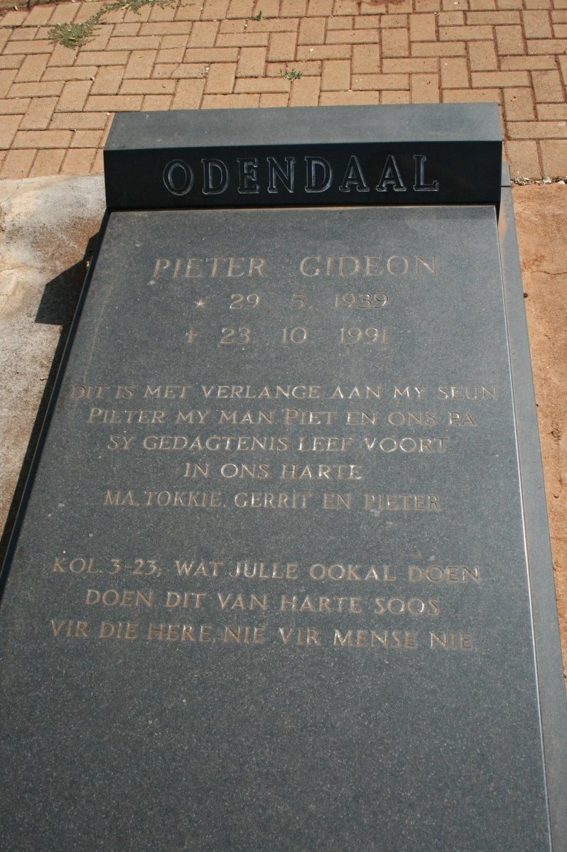 ODENDAAL Pieter Gideon 1939-1991