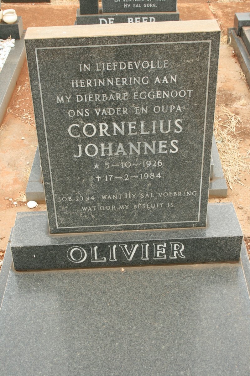 OLIVIER Cornelius Johannes 1926-1984