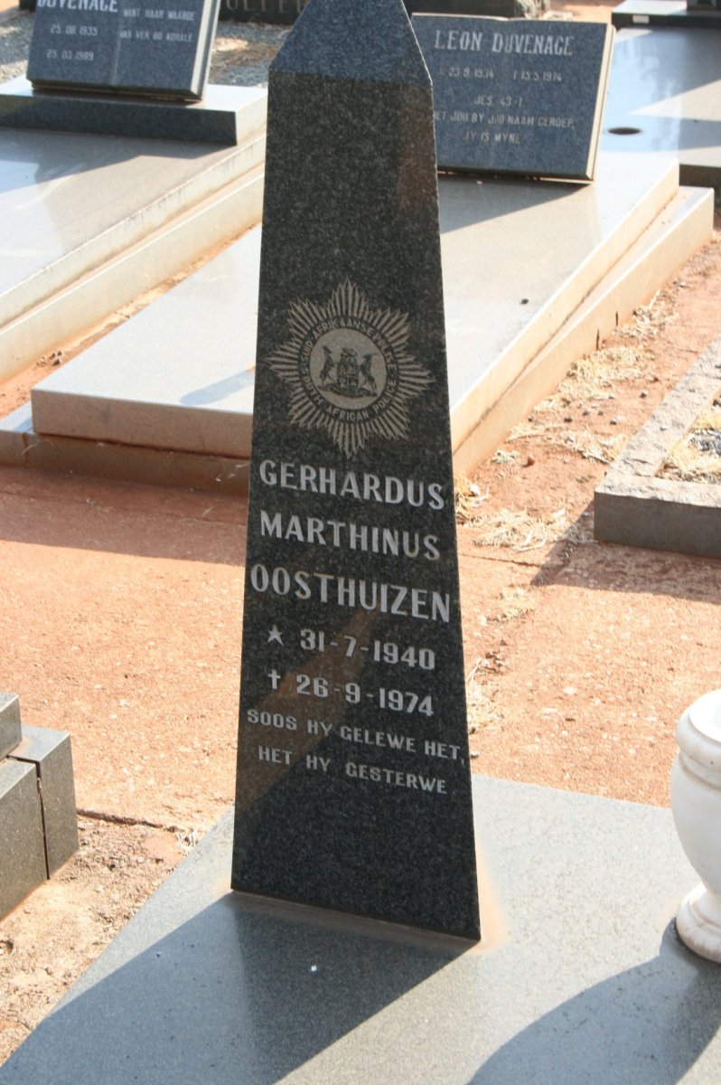 OOSTHUIZEN Gerhardus Marthinus 1940-1974